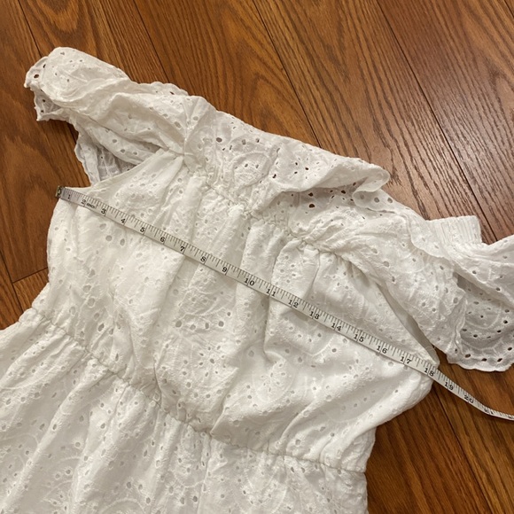 SHEIN plus woman’s off the shoulder foldover front schiffy white dress sz 1XL - Picture 13 of 16